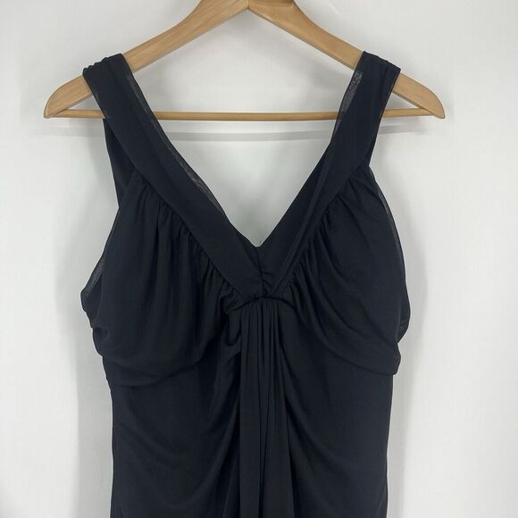 Y2K Vintage Deb Dress Size 1X Black Mesh Whimsigoth Flowy Grunge Sleeveless - Picture 2 of 8